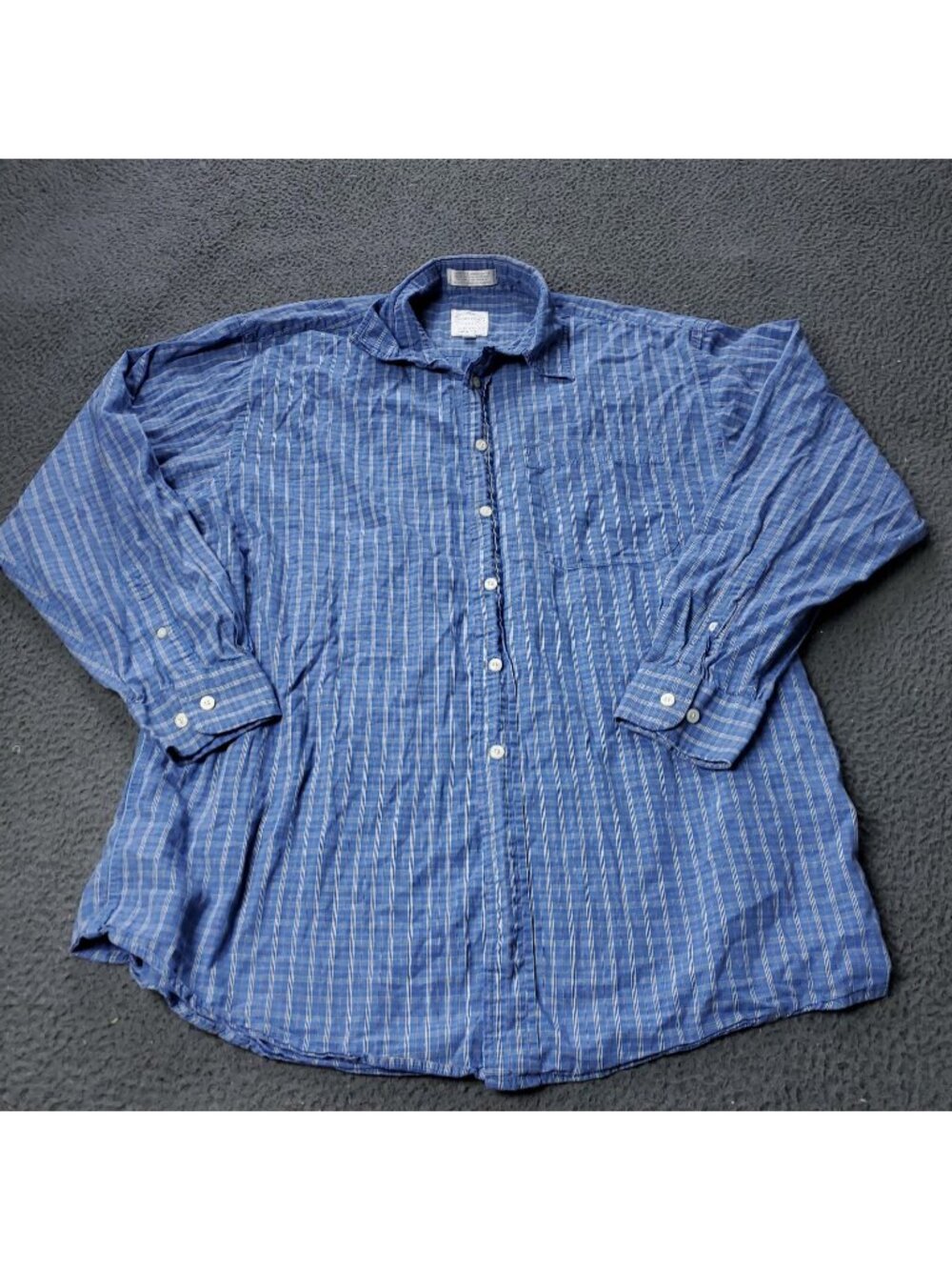 FORSYTH Canada Shirt Mens L Large Long Sleeve Checkered Button Blue Pocket